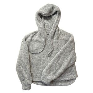 Rewash Women Hoodie Relaxed Fit Sherpa Fleece Hoodie Pullover Gray Size Large
